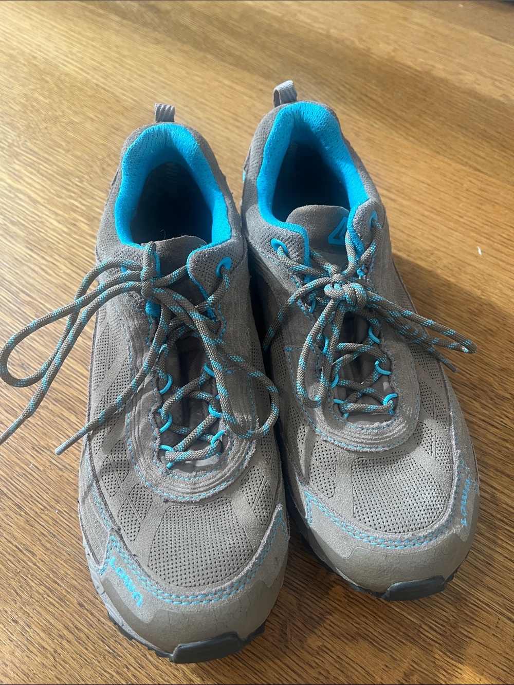 Lowa Gray Waterproof Athletic Shoes with Teal Accents - Women's